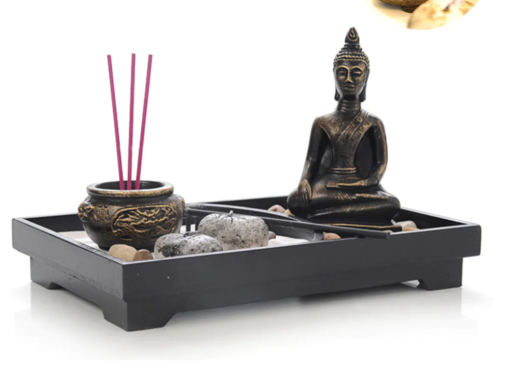 Buddha Statue Decor - Iron Candlestick Craft Piece