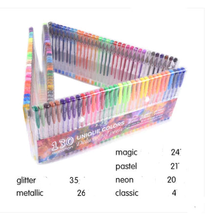 130-Piece Colorful Gel Pen Set for Art and Journaling