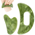airogym Jade Stone Gua Sha Massage Tool Set Body GuaSha Tool with Handle Muscle Scraping Massage Tools Facial Anti Cellulite Spa Acupuncture Tools for Back Neck Face Leg Massage Lymphatic Drainage
