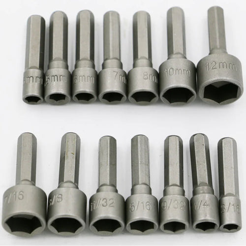 14-Piece Hex Socket Set for Electric and Pneumatic Tools