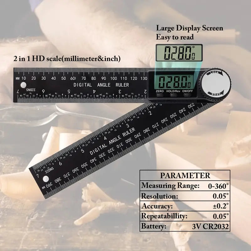 7 Inch Digital Angle Finder Protractor for Woodworking