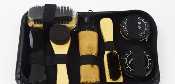 Shoe Care Kit with Polish and Cleaning Tools