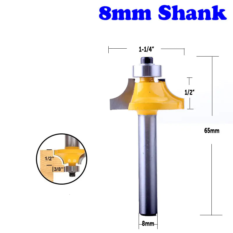 3-Piece 8MM Door Frame Router Bit Set for Woodworking