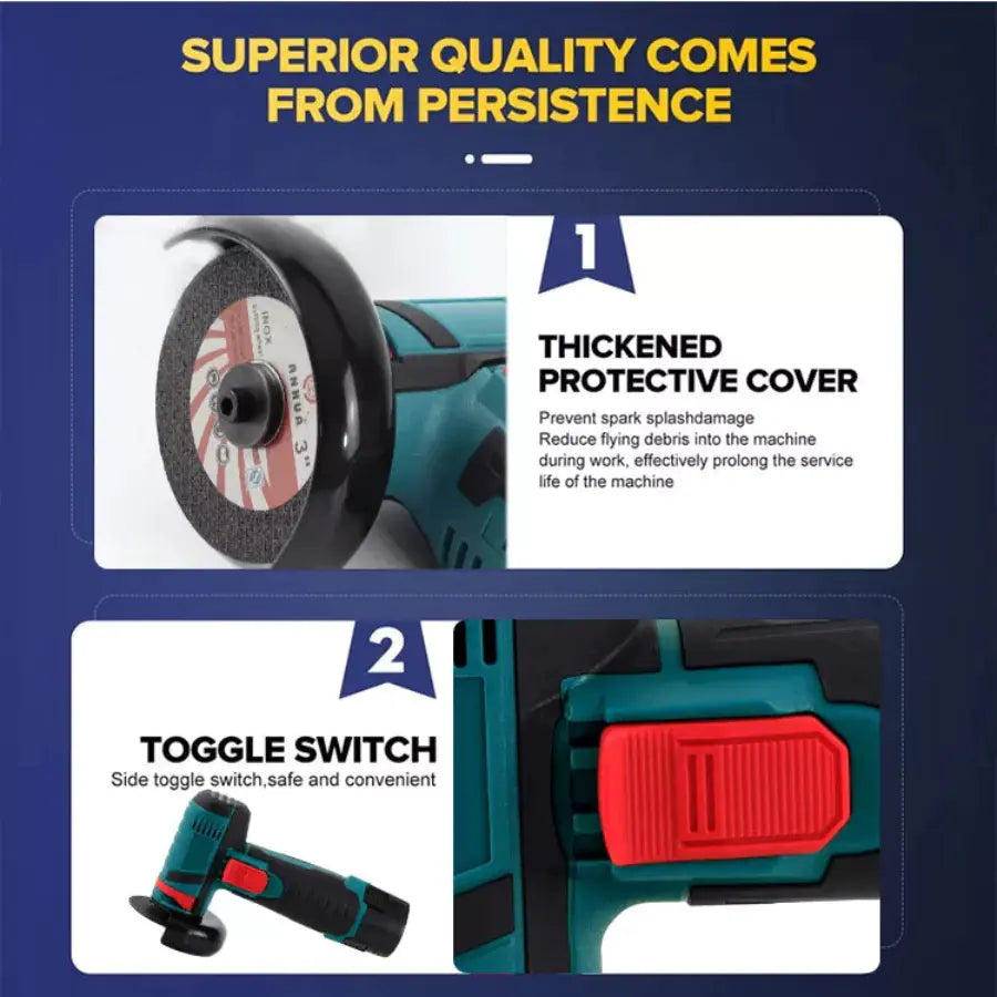 12V Corded Mini Angle Grinder with Brush Motor