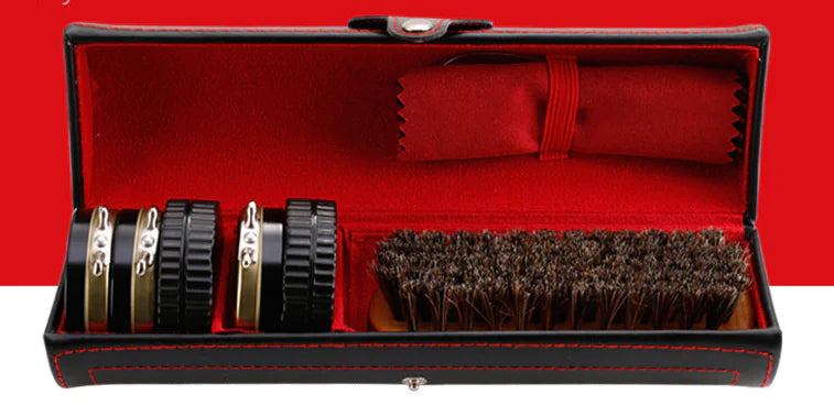 Shoe Cleaning Kit with Soft Horse Hair Brush Tools
