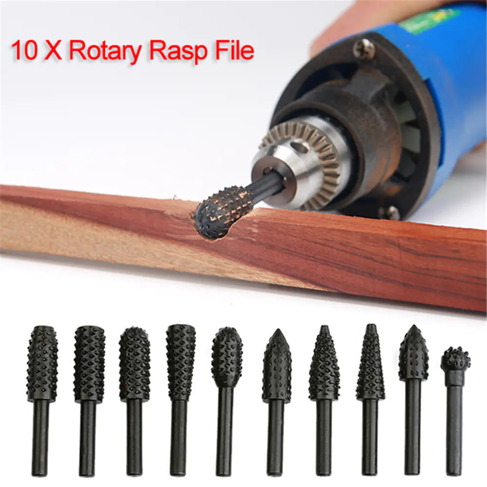 5-Piece Woodworking Shaped Rotary File Set