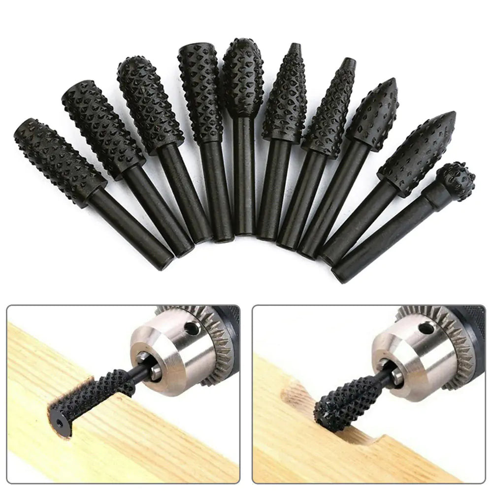 5-Piece Woodworking Shaped Rotary File Set