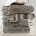 2pcs Ultra Thick Striped Coral Fleece Face Towels