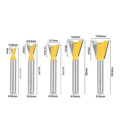 1/4-Inch Tapered Woodworking Router Bit for Joints