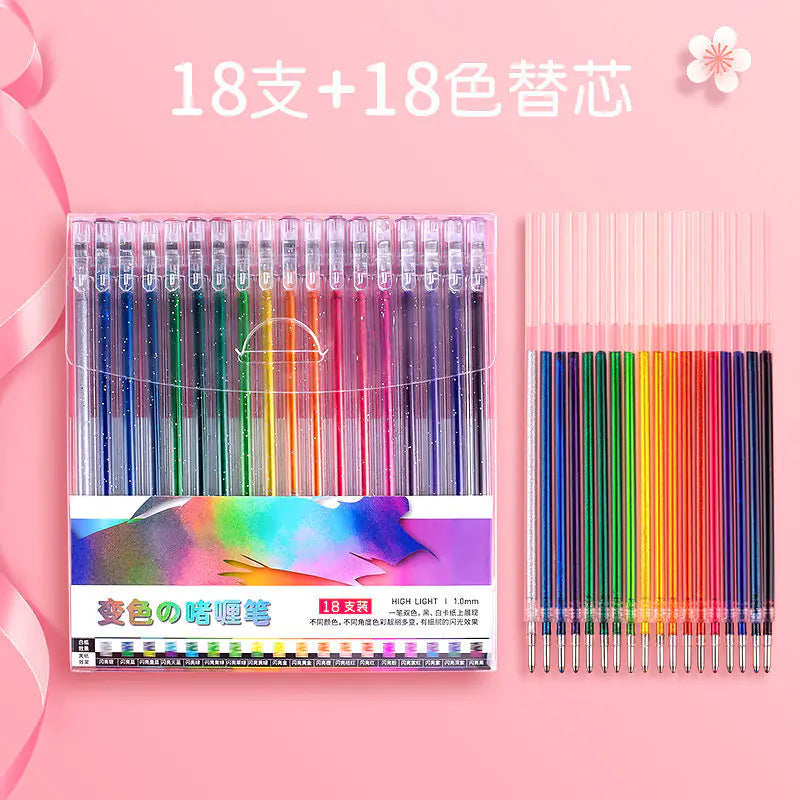 Glitter Gel Pen Set - 18 Colors for Art and Journaling