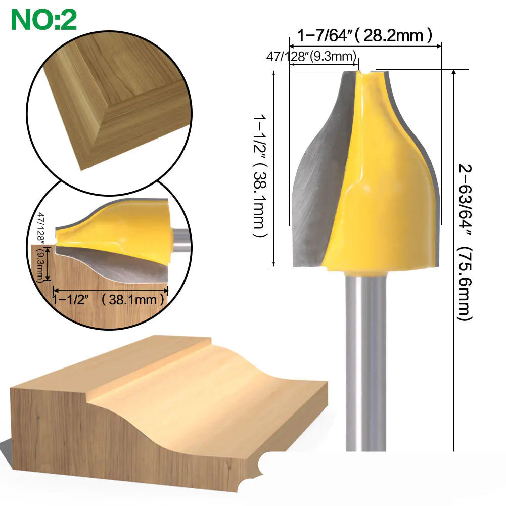 4-Piece Woodworking Tool Set with 8mm Shank Router Bits