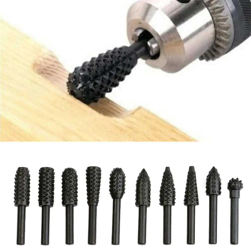 5-Piece Woodworking Shaped Rotary File Set