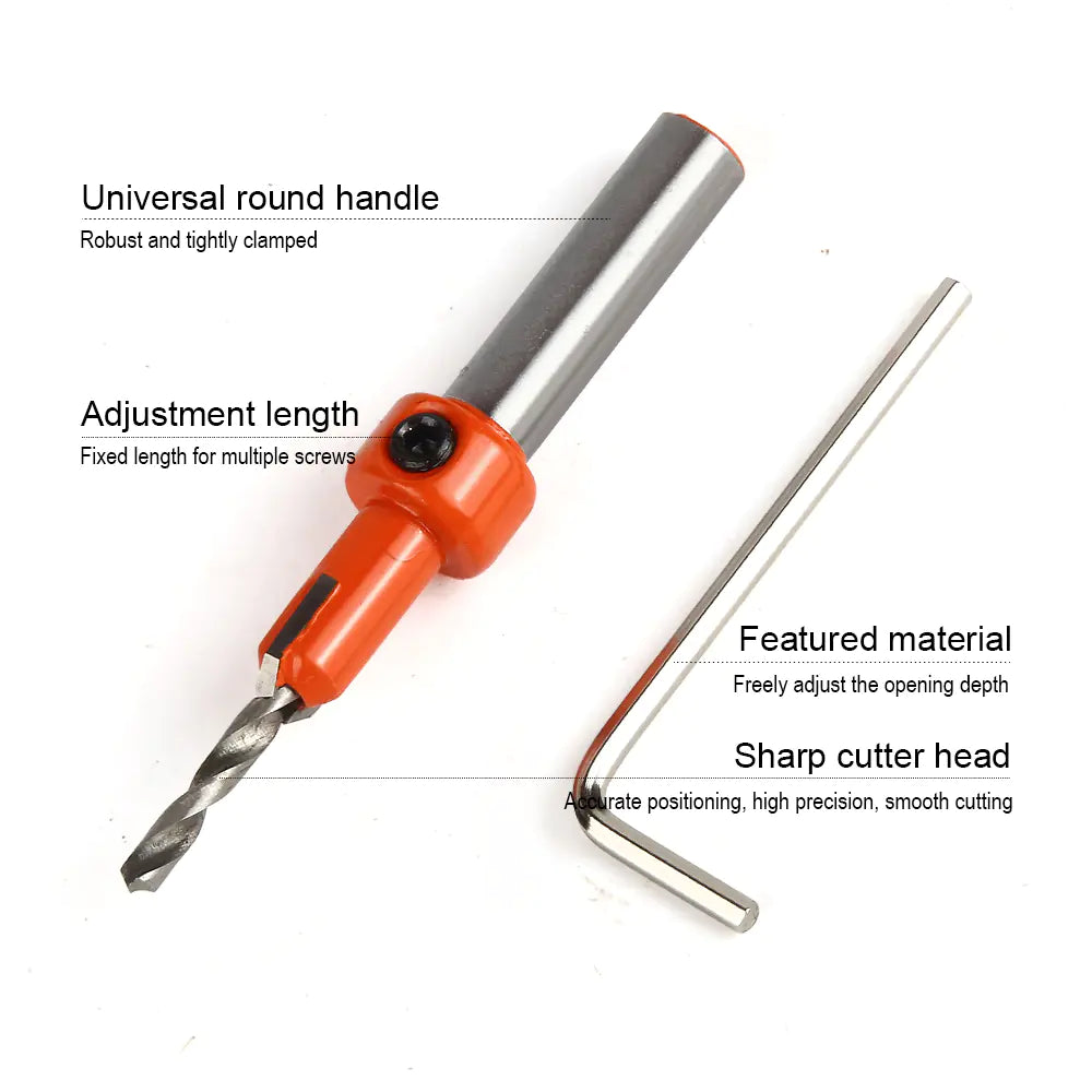 Woodworking Step Drill and Countersink Drill Set