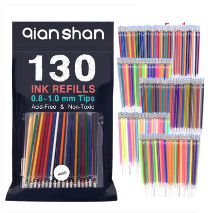 130-Piece Colorful Gel Pen Set for Art and Journaling