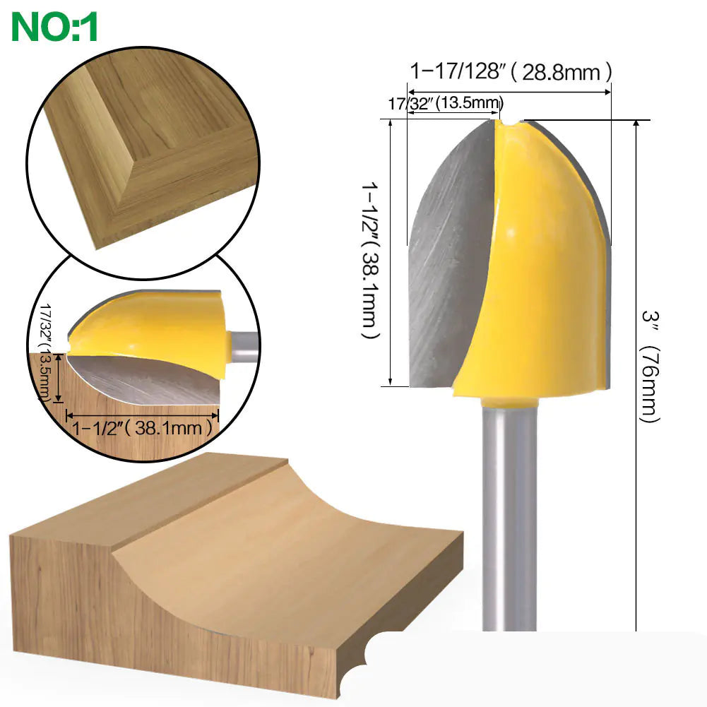 4-Piece Woodworking Tool Set with 8mm Shank Router Bits