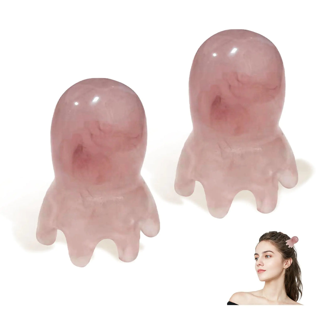 NIIIYTYB 2Pcs Head Massage Tool Scalp Massage Tools Hair Comb Scalp Scraper Tool Chinese Head Spa Tools for Deep Relaxation Head Massager Tool Scalp Tool Full Body 8 Legged Acupressure Massager Pink