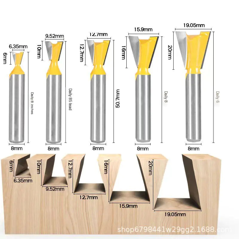 1/4-Inch Tapered Woodworking Router Bit for Joints