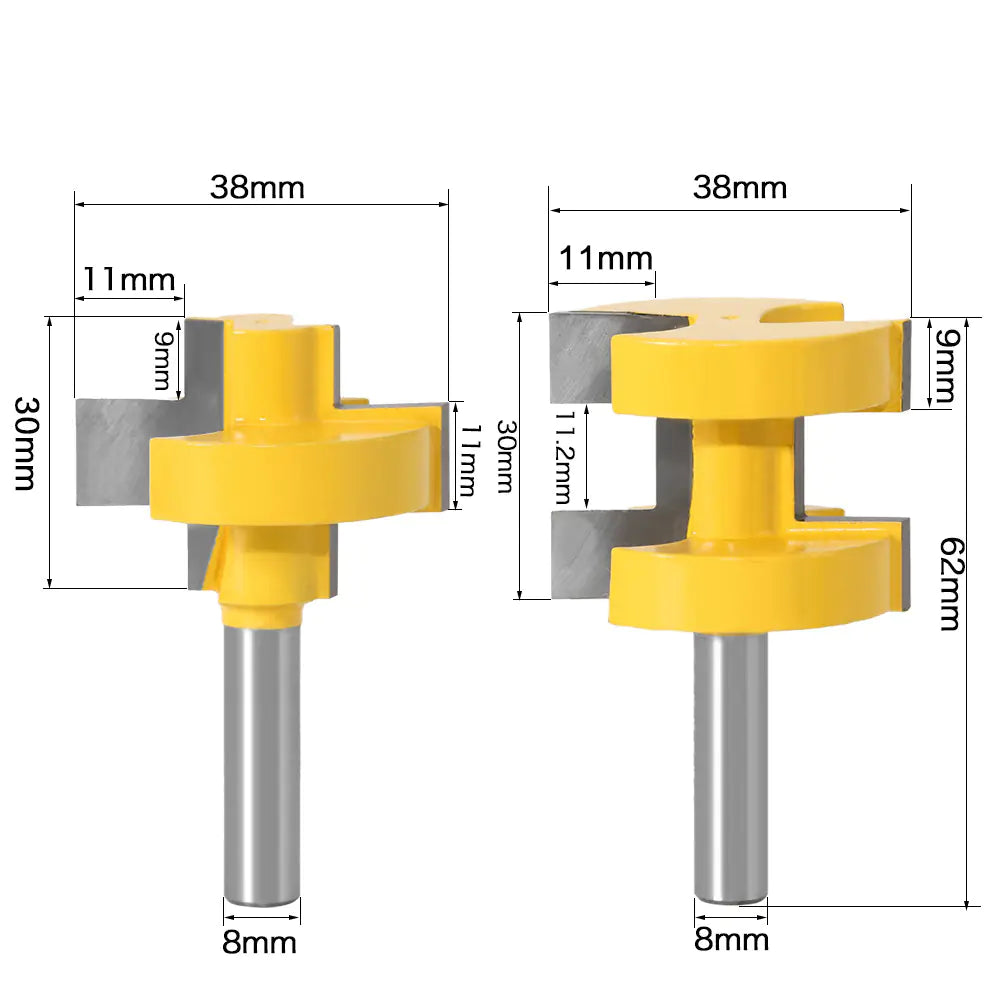 Woodworking Mortise Router Bit Set C08-155 (8 Pcs)