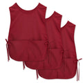 Okuna Outpost 3-Pack Cobbler Aprons with Pockets Adjustable Practical Versatile and Durable Unisex Work Smocks for Garden Art Craft Painting or Pottery Project (19 x 28 In) Burgundy