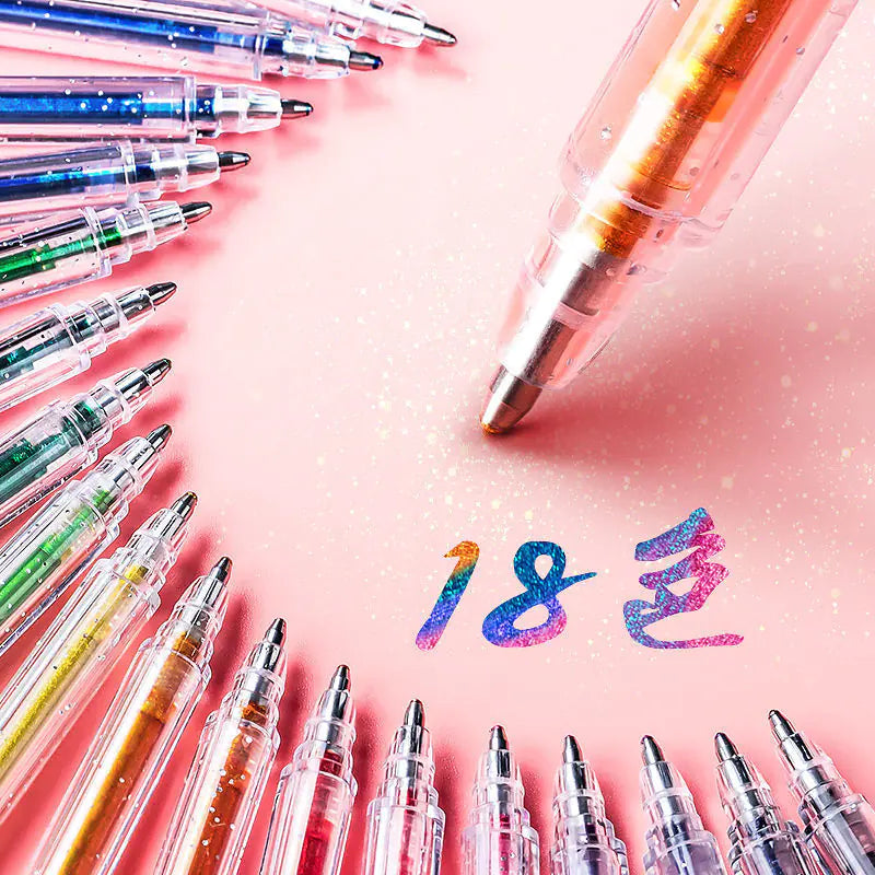 Glitter Gel Pen Set - 18 Colors for Art and Journaling