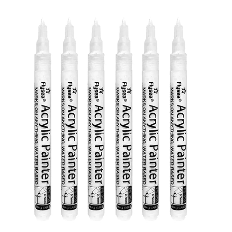 6-Pack Black and White Acrylic Markers for Art