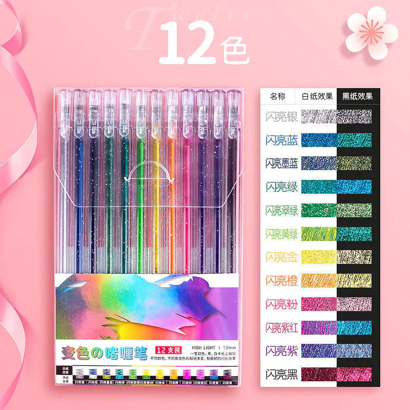 Glitter Gel Pen Set - 18 Colors for Art and Journaling