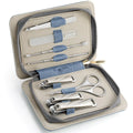 HAPPITON Manicure Pedicure Set 8 Pieces Stainless Steel Nail Clipper Toenail Fingernail Cutter Tools with Travel Case (Blue)