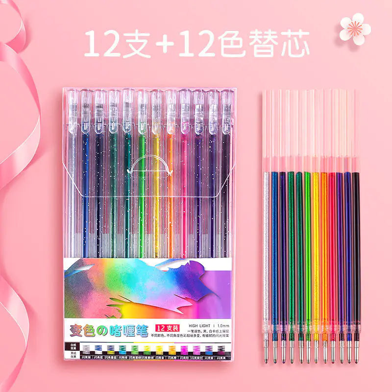 Glitter Gel Pen Set - 18 Colors for Art and Journaling