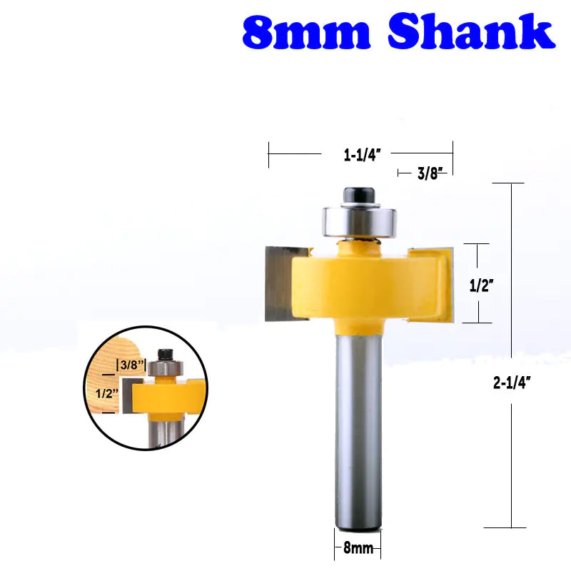 3-Piece 8MM Door Frame Router Bit Set for Woodworking